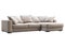 Modern light beige chaise lounge fabric sofa. 3d render