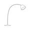 Modern light lamp for home interior decorations of trendy loft style outline contour lines. Tall lantern and spotlight