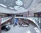 Modern light multi tiered ellipsoid interior in the Spice shopping mall