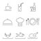 Modern Line Chef Restaurant Food Cuisine Icons and