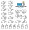 Modern linear design vector hand icons and