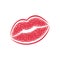 Modern Lips prints on a white background. Vector womans girl lipstick kiss mark.