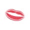 Modern Lips prints on a white background. Vector womans girl lipstick kiss mark.