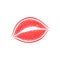 Modern Lips prints on a white background. Vector womans girl lipstick kiss mark.