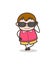 Modern Little Boy with Sunglasses - Cute Cartoon Fat Kid Illustration