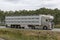 Modern livestock transporter on its way to the slaughterhouse