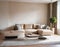 Modern living room in a house featuring a color scheme of gold and