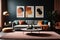 Modern Living Room Interior Design with minimalist and elegant with orange and green color of touch