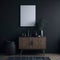 Modern Living Room Interior, Rustic Cabinet Near Wall, Mock Up Art Frame, Dark Colors, Generative AI