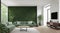 Modern Living Room with Lush Green Wall - Nature Meets Contemporary Design