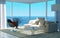 Modern Living Room with seascape view | Loft Interior