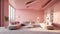 The modern living room with a sofa pink pastel toner