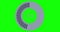 Modern Loading white Circle Ring on green background. 100 percent in the loading ring. Loader Transfer Download