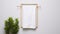 Modern Loft Apartment Towel Rack Mockup With Plants And Empty Picture Frame