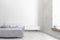 The modern of loft bedroom white brick wall and old concrete design , 3D render image
