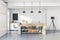 Modern loft white kitchen interior