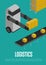 Modern logistics technology isometric banner