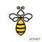 Modern logo bee honey. Icons honeybee Linear flute.