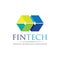 Modern logo concept design for fintech and digital finance technologies