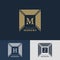 Modern logo design. Geometric linear monogram template. Letter emblem M, H, Z. Mark of distinction. Universal business sign