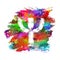 Modern logo of Psychology. Letter Psi. Creative style. Logotype on rainbow painted art watercolor brush backgrund