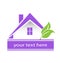 Modern logo purple house and leafs