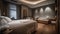 A modern luxurious bedroom elegant, comfortable design generated by AI