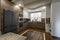 Modern luxurious dark brown, gray and black kitchen details
