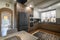 Modern luxurious dark brown, gray and black kitchen details