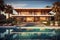 Modern luxurious villa with pool. Generative Ai