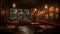 Modern luxury bar inside old fashioned building features rustic elegance at night generated by AI