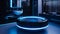 Modern luxury bathroom Blue sink, clean bathtub, illuminated with lighting equipment generated by AI