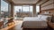 Modern luxury bedroom Comfortable elegance for relaxation generated by AI