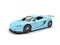Modern luxury fast super car in light baby blue color