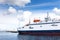 Modern and luxury ferry boat at harbor for across the sea from H