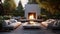modern luxury outdoor fireplace