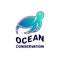 Modern and Luxury Style for Ocean Conservation Logo. With a blue turtle sea icon. Premium and Luxury Logo