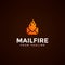 Modern Mail and Fire Logo Design Template