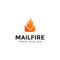 Modern Mail and Fire Logo Design Template