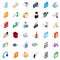 Modern mail icons set, isometric style