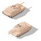 Modern main battle tank with dynamic defense isometric icon set