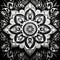 modern mandala Art of traditional style black and white color touch