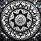 modern mandala Art of traditional style black and white color touch with dark blue