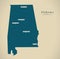 Modern Map - Alabama USA illustration