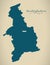 Modern Map - Denbighshire Wales UK