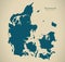 Modern Map - Denmark country silhouette DK