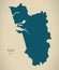 Modern Map - Goa IN India federal state illustration