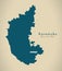 Modern Map - Karnataka IN India federal state illustration