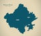 Modern Map - Rajasthan IN India federal state illustration