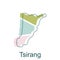 modern map of Tsirang geometric colorful simple illustration design template, Bhutan Map. State and district map of Bhutan